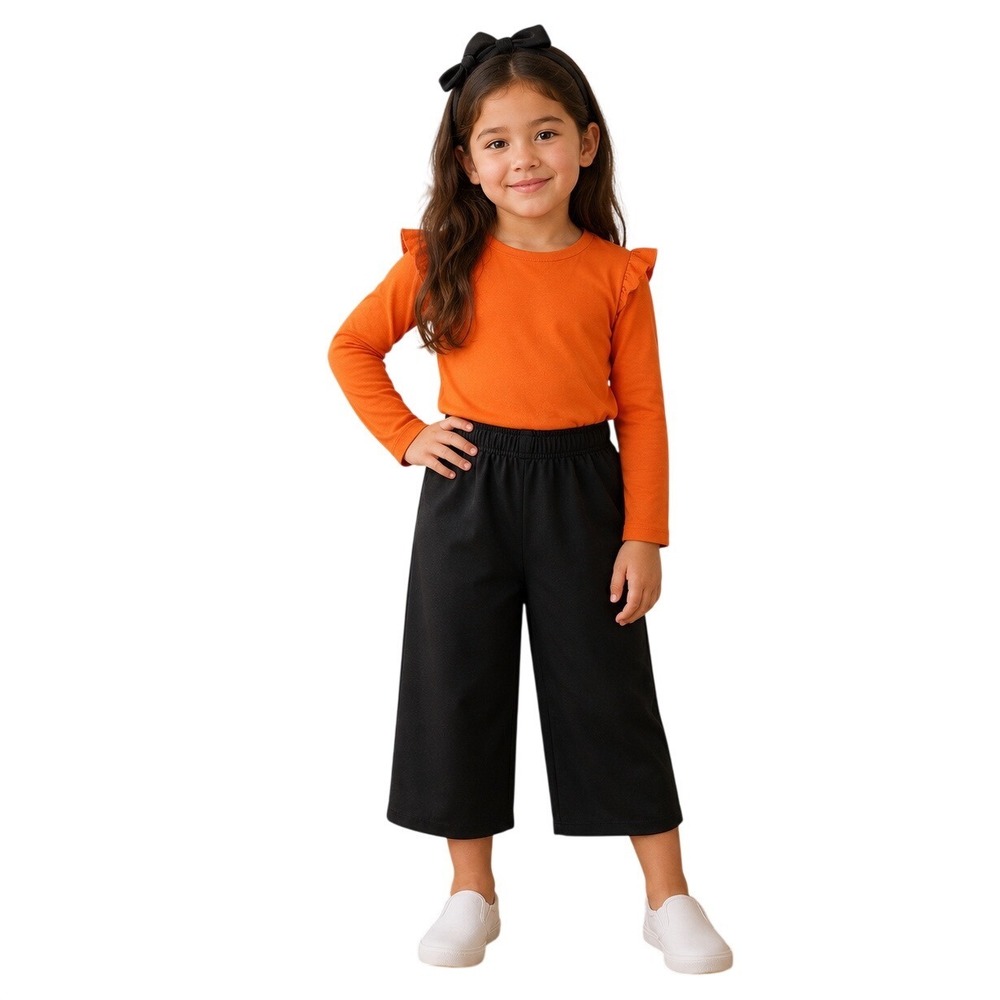 Halloween Costume Pants Girls Size S 4-6 Black Cropped Pull On Pants Only